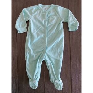 Carter's 6M Girls Green Bow Bear Snap Terry Footed Sleeper